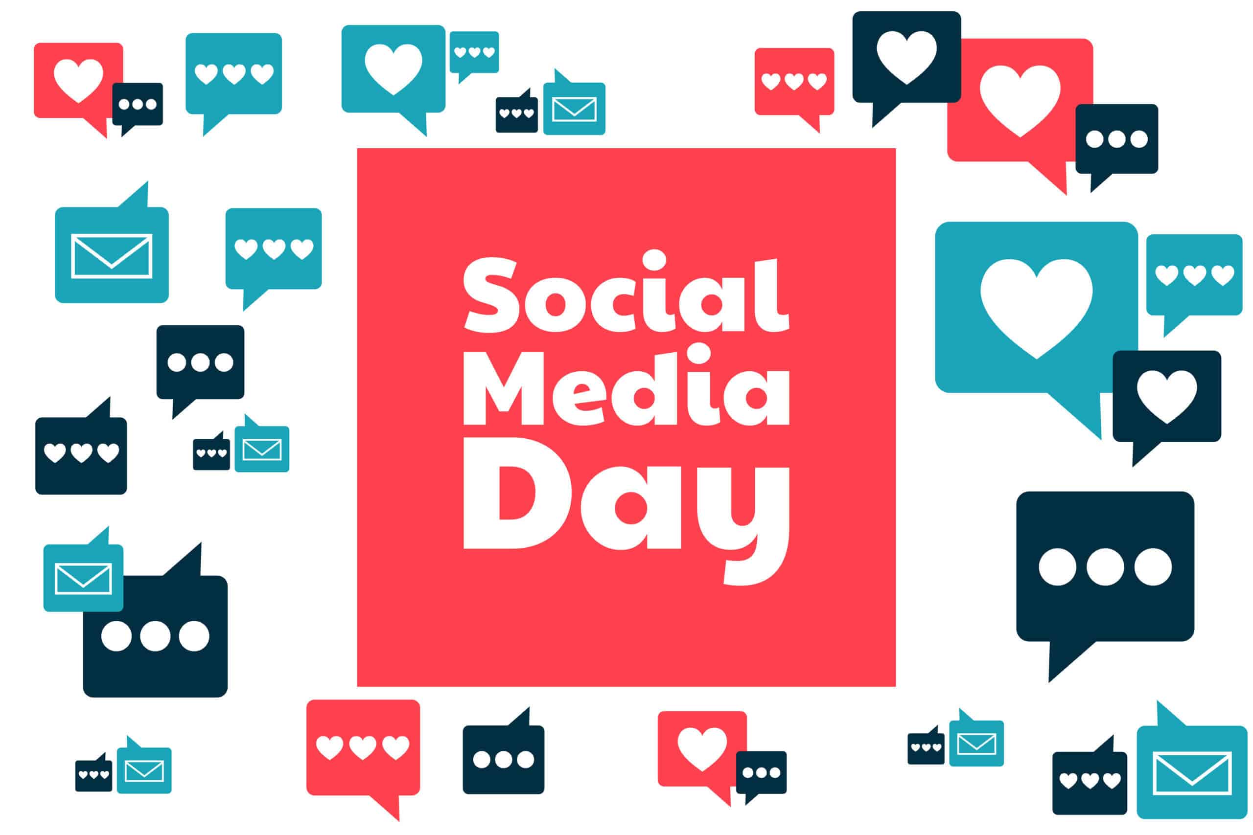 World Social Media Day. June 30. Holiday Concept. Template For Background, Banner, Card, Poster With Text Inscription. Vector EPS10 Illustration.