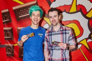 Ninja and DrLupo—two famous Twitch influencers with Hershey’s product